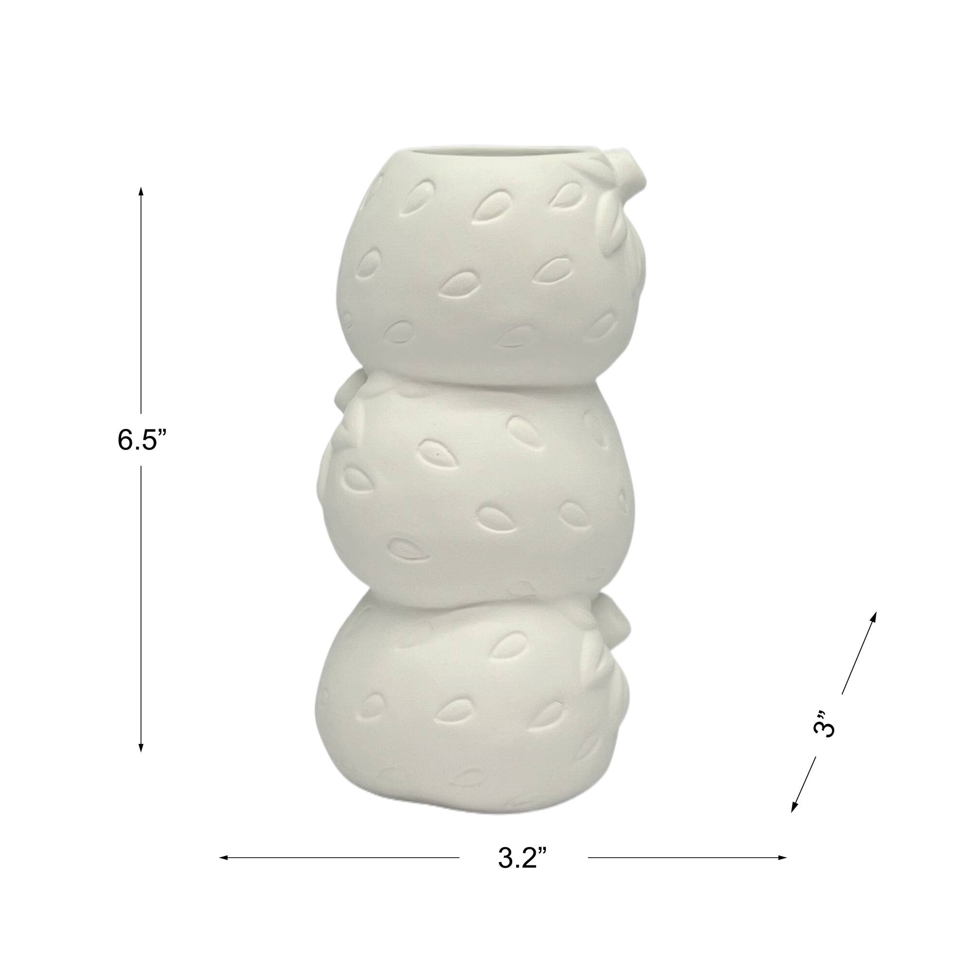 6.5" DIY Ceramic Strawberry Stack Vase by Make Market®